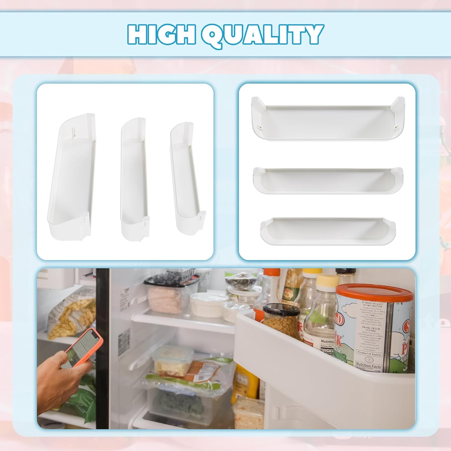 Kojem 29325760166 Replacement Refrigerator Door Shelf Kit Compatible with Dometic Refrigerator Freezer/Upper/Bottom Door Shelf