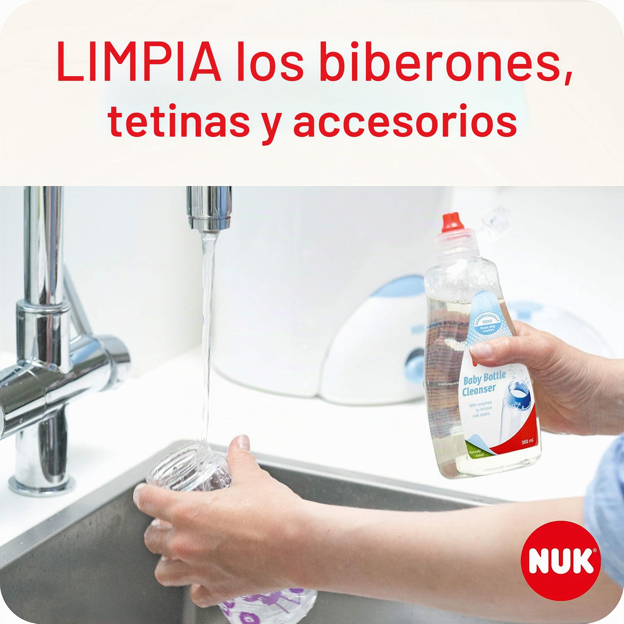 NUK - Líquido limpiador para biberones y accesorios, 2 frascos