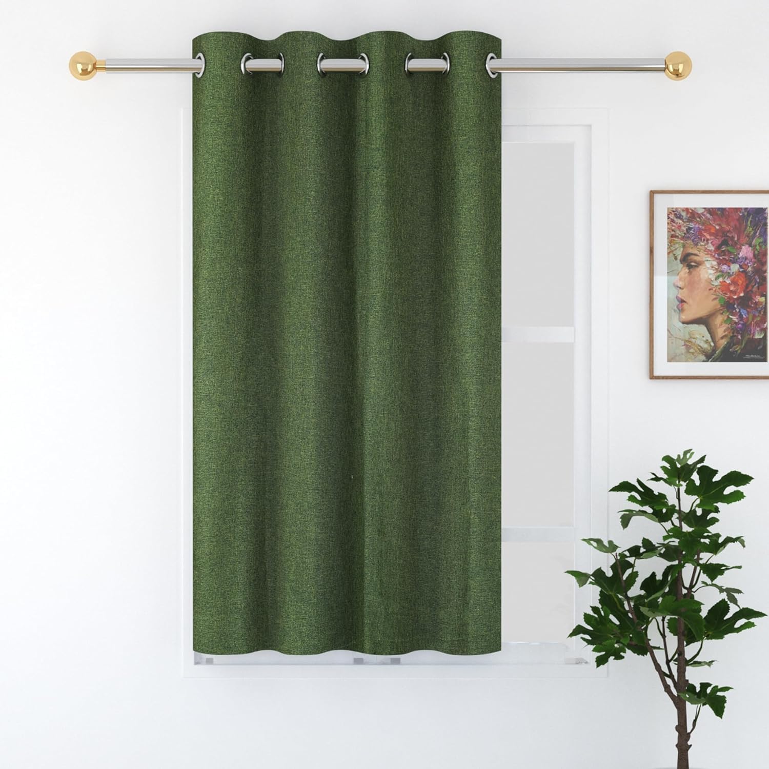 MallowWorld Living Room Solid Heavy Linen Jacquard Jute Room Darkening Curtains UV Protected Heat Resistant Fabric 5ft, Green Color (Pack of 1) (B0B3JM8LJ2) Amazon Price History, Amazon Price Tracker