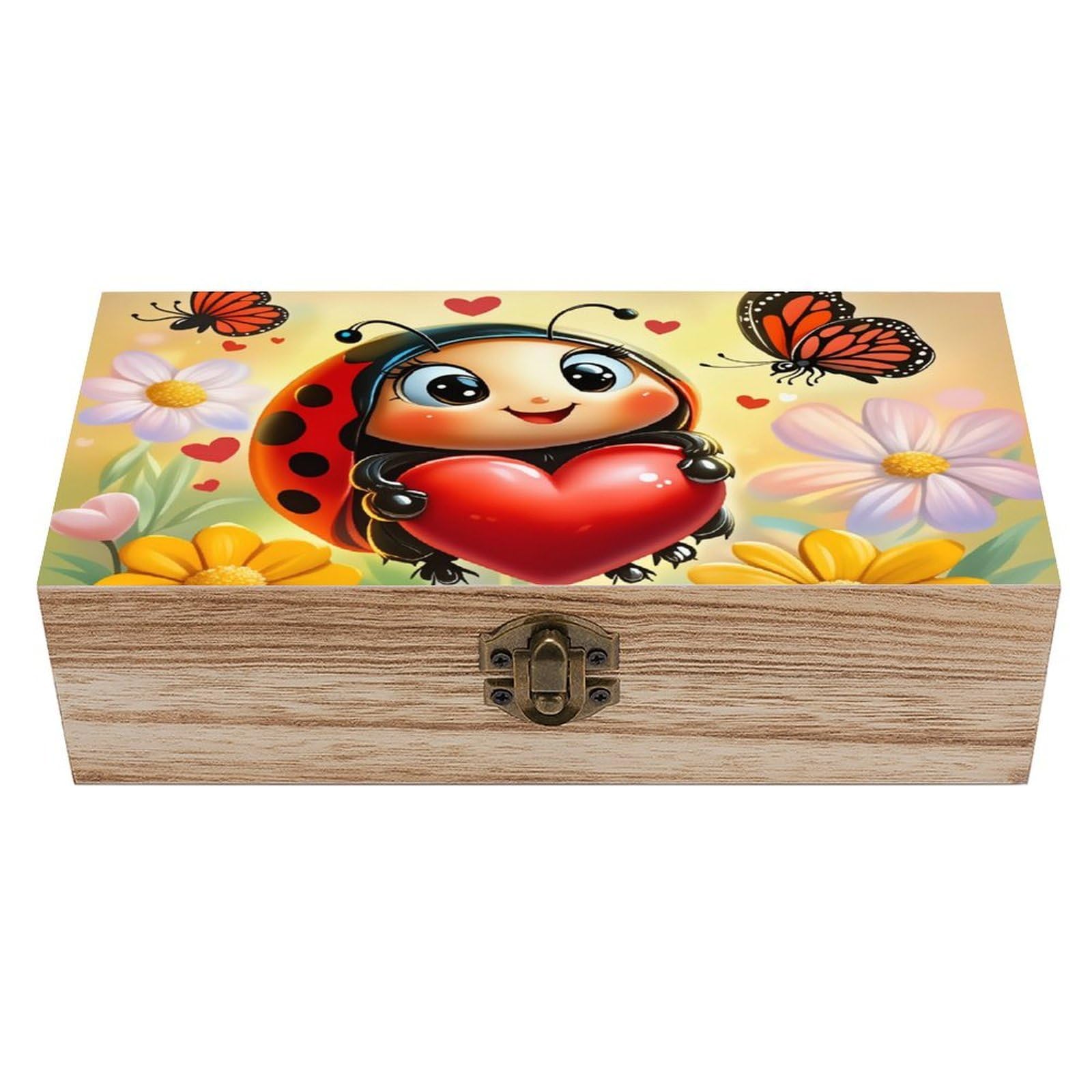 asbwuo Insects Vintage Wooden Keepsake Box