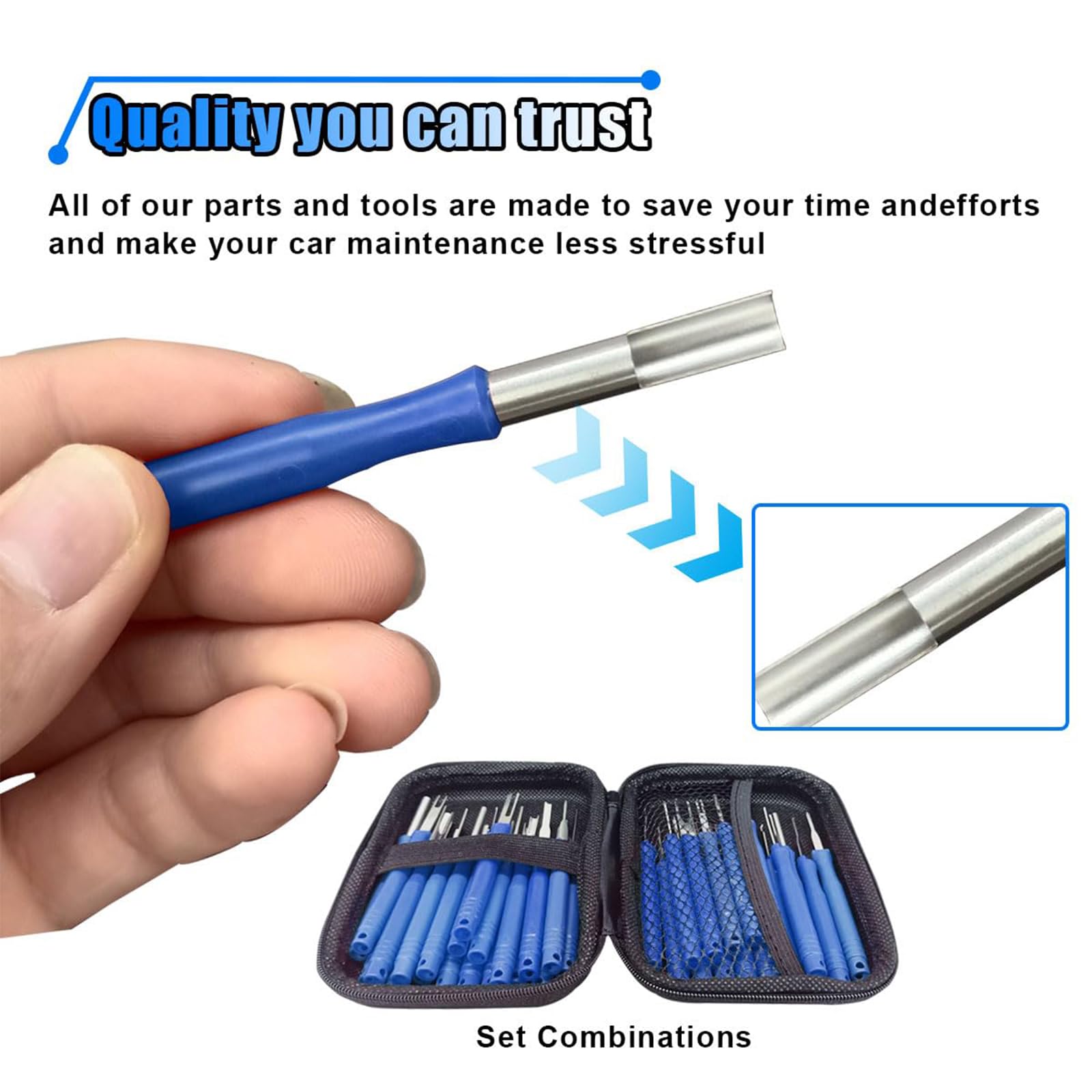 36 Pezzi Strumenti di Rimozione Terminale, Strumento per Rimuovere i Connettori dei Cavi, Auto Cablaggi Elettrici Crimpare Connettore Pin Estrattore Kit, per Connettori Auto (con Scatola)