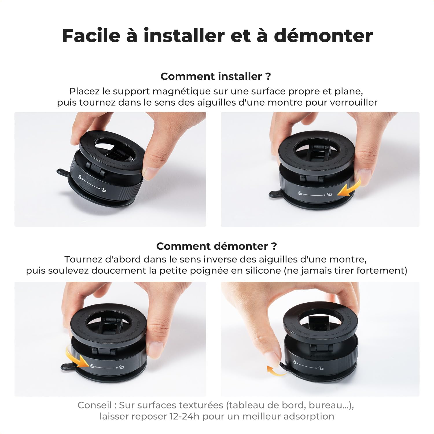 K&F Concept Trépied Magnétique pour Téléphone Portable + Support Téléphone Voiture Magnétique