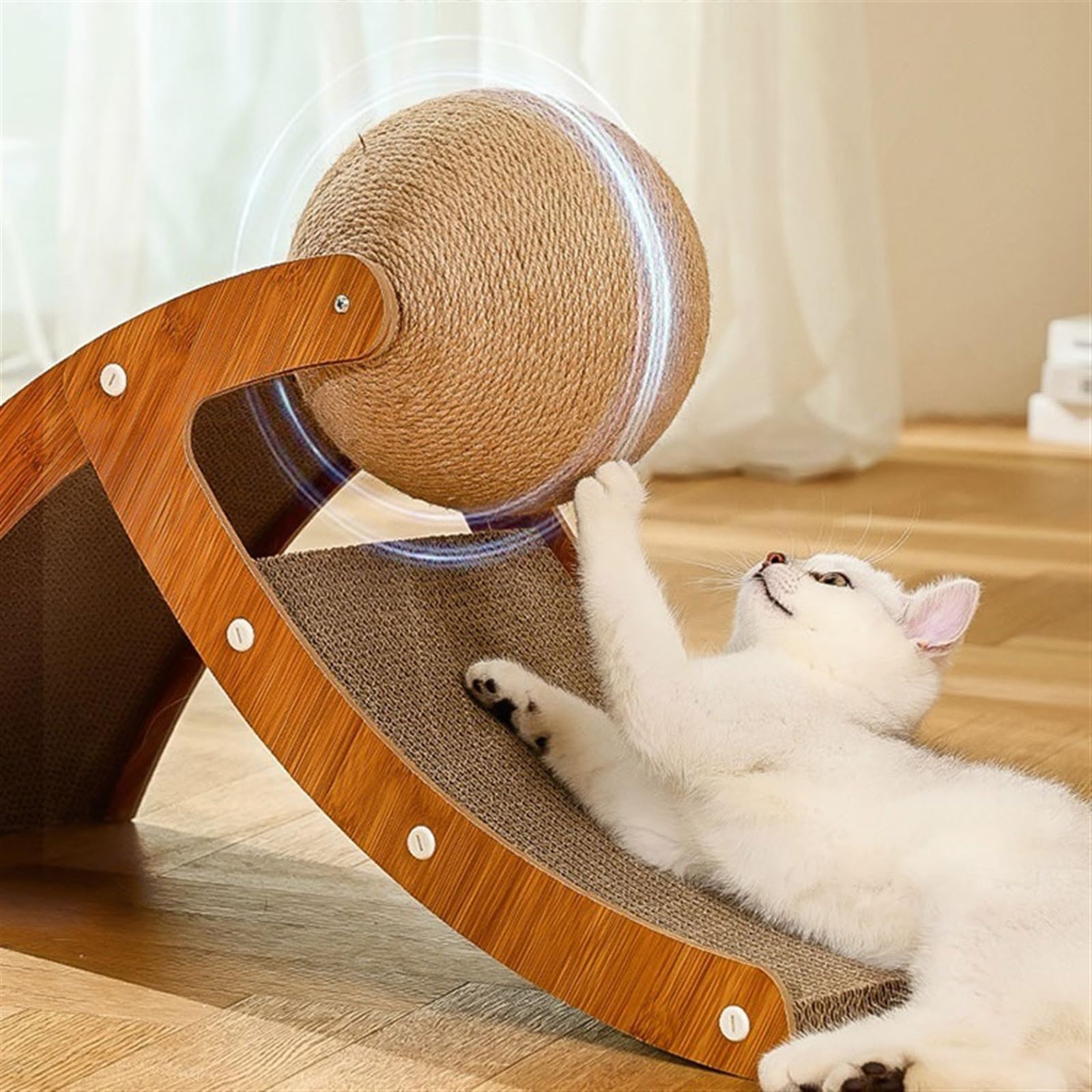 Grattoir pour Chat Boule à gratter verticale for chat, griffes de meulage auto-très ennuies 2 en 1, jouets for chat, planche à gratter multifonctionnelle for chat, broyeur de griffes Jouets pour chats