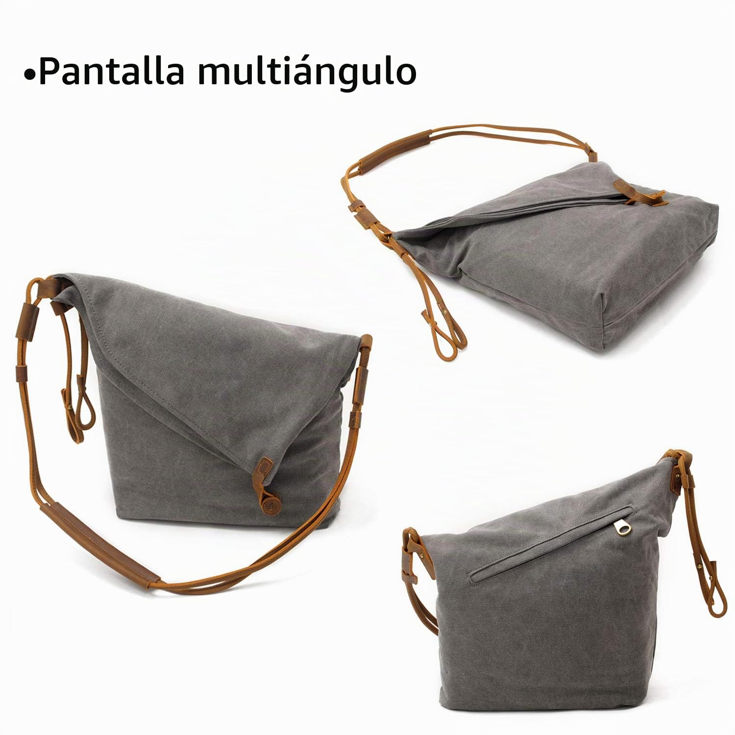 FANDARE Retro Bolso de Hombro Hombres/Mujeres Negocio Cambiar Crossbody Bolsa al Aire Libre Viaje Camping Gran Capacidad Bolsa de Mensajero Transpirable Lona Mochila de Ocio