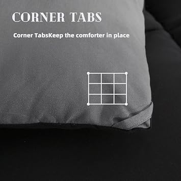 DOWNCOOL Comforter Oversize King Size,Reversible Duvet Insert,Black/Grey