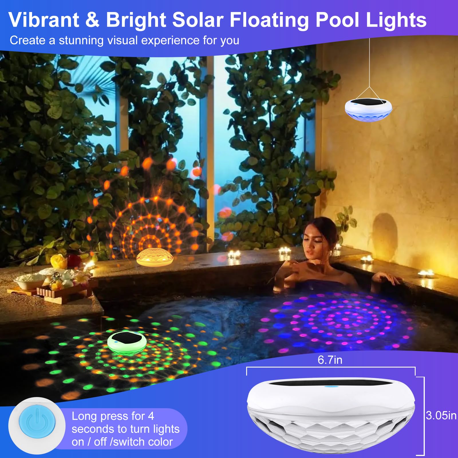 Solar Pool Lights For Inground Pools Solar Rechargeable Floating Pool ...