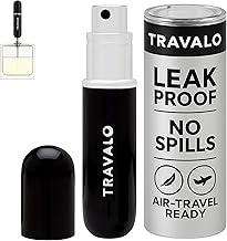 Travalo Classic HD Perfume Atomizer - Leak-Proof and TSA Approved for Air Travel - Reusable, Airtight, Easy-Fill Mini Pump Sprayer - Lightweight, Elegant Design w/Volume Window - Black 0.17oz