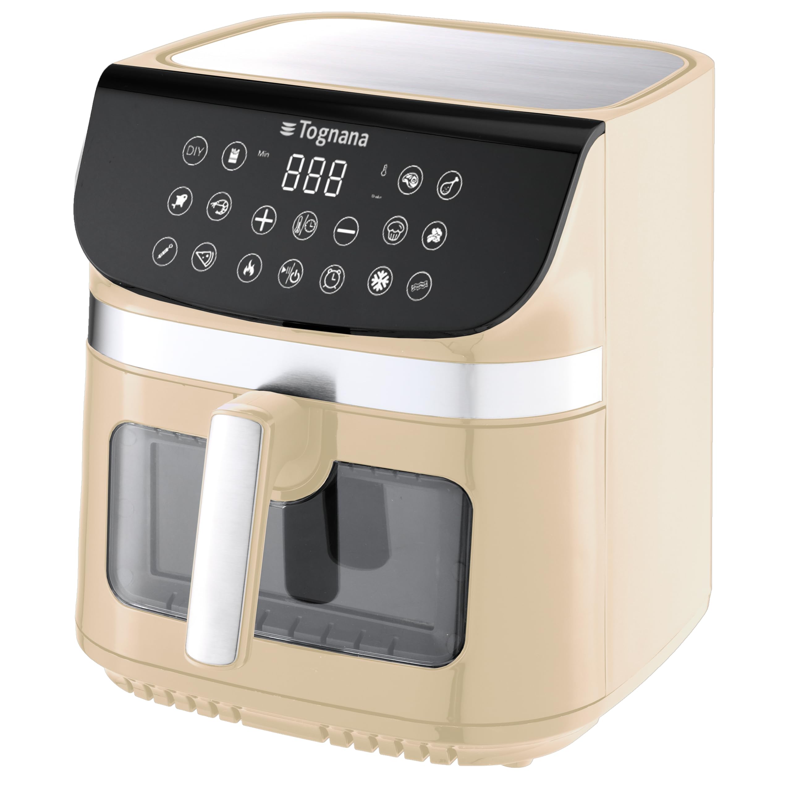 Tognana Iridea frytkownica powietrzna 9 l, podwójny opór, wyświetlacz cyfrowy, timer, 80-200°C, okno, 2200 W, szampan