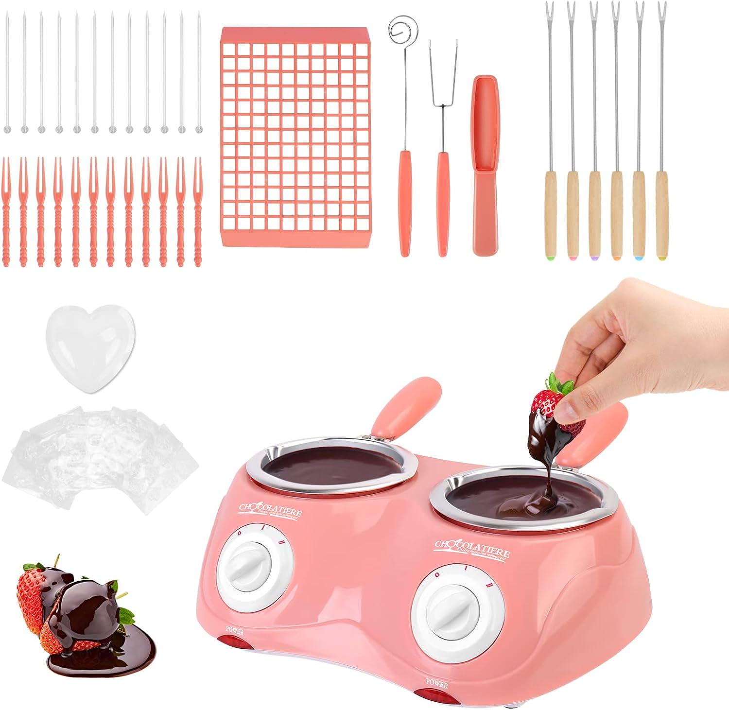 Electric Chocolate Melting Pots 25W, Dual Melting Pans w