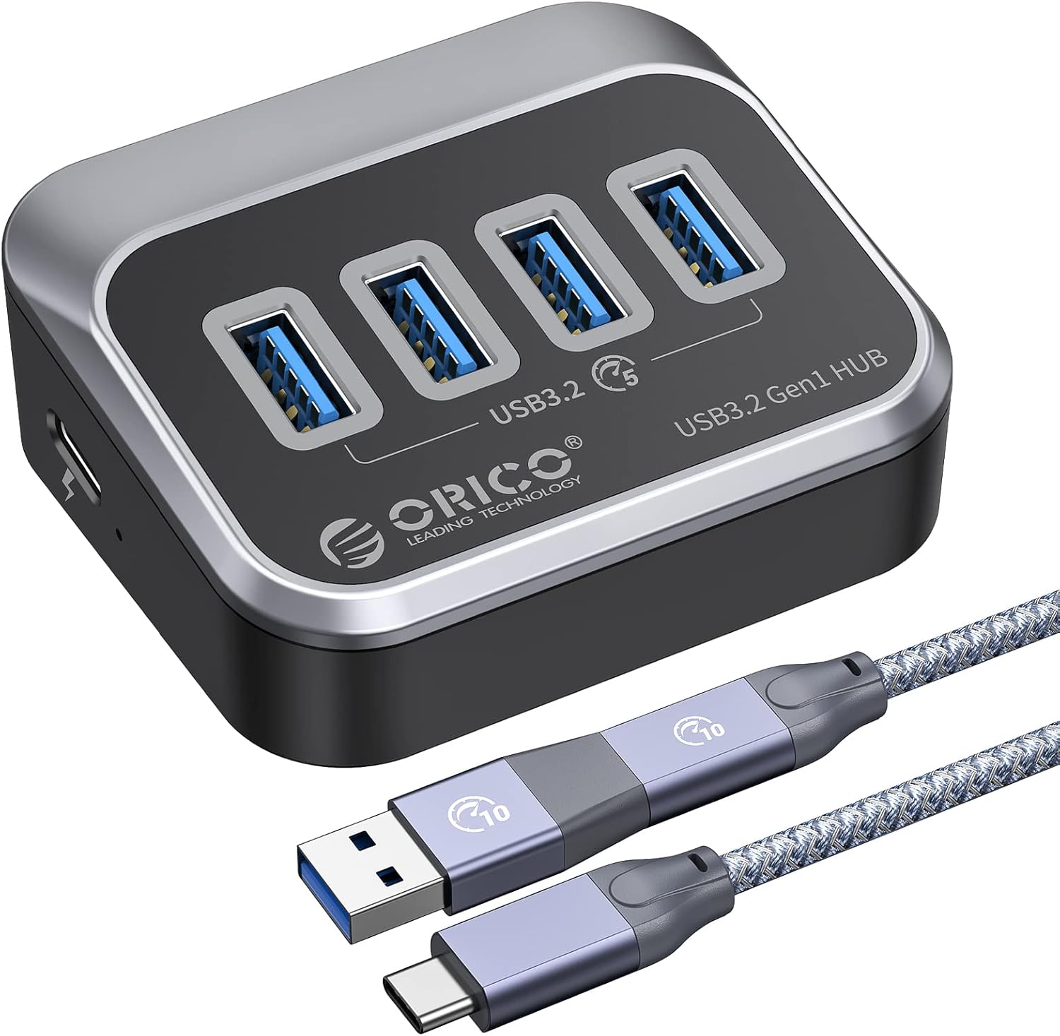 ORICO USB C Hub, 4 Port USB Verteiler, USB 3.2 GEN 1 Hub mit 0,5m 2 in1 ...