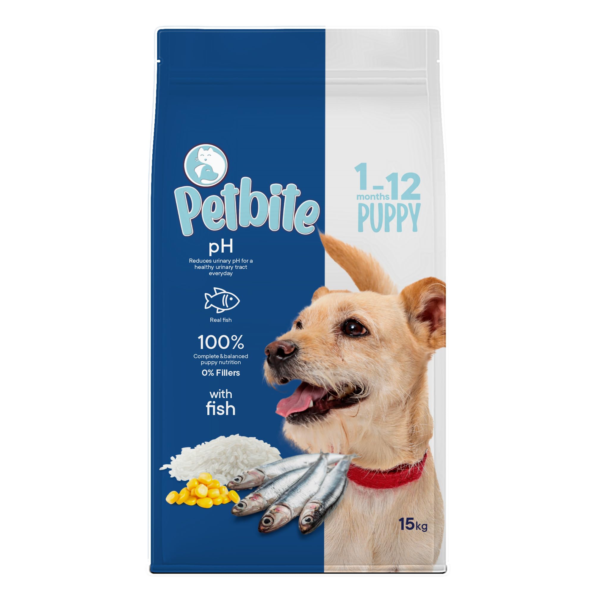 Yavru Köpekler İçin Balık Etli Kuru Köpek Maması (15 Kg, Balık)