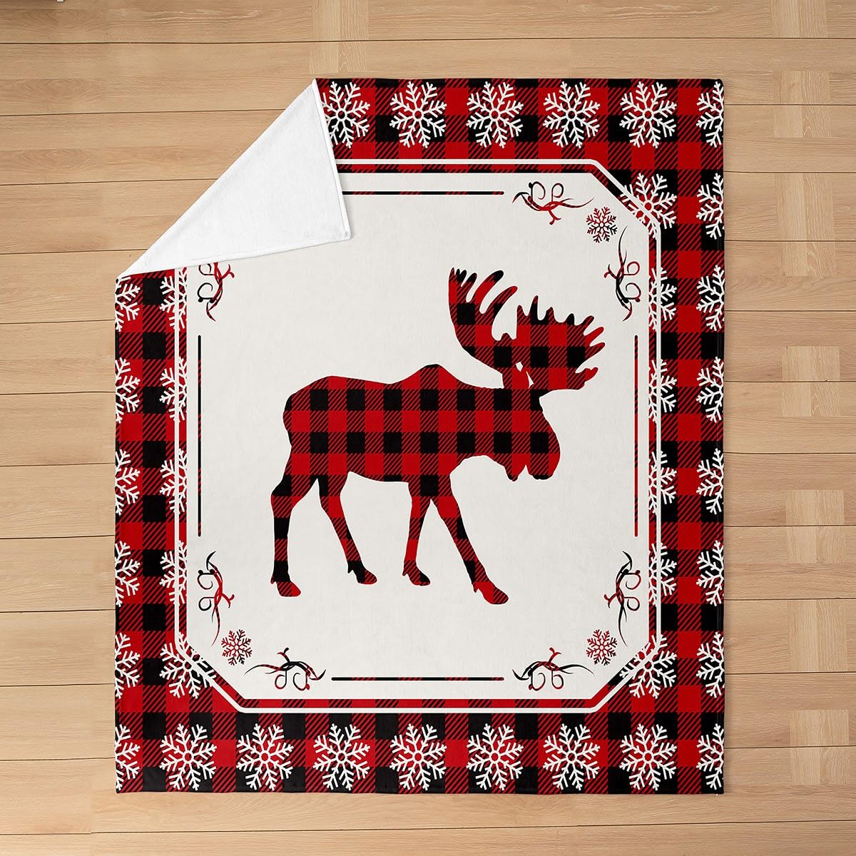 Coperta Natalizia In Flanella Ultra Morbida, Plaid 127x101 Cm Per Divano E Letto, Regalo Invernale Antipilling, Idea Casetta
