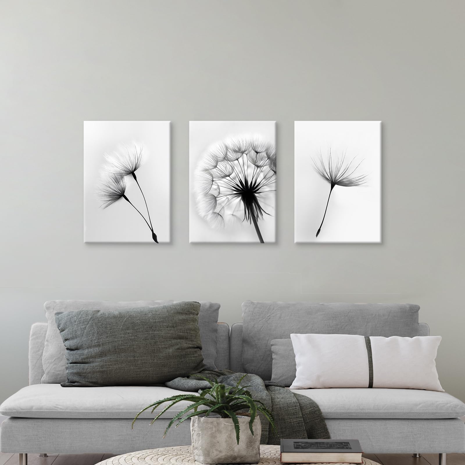 Set van 3 ingelijste bloemenprints aan de muur