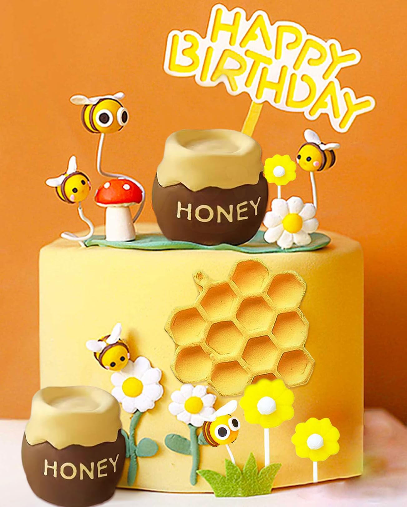 JeVenis Bumble Bee Cake Decoration Set - Baby Shower Cake Topper & Party Favors