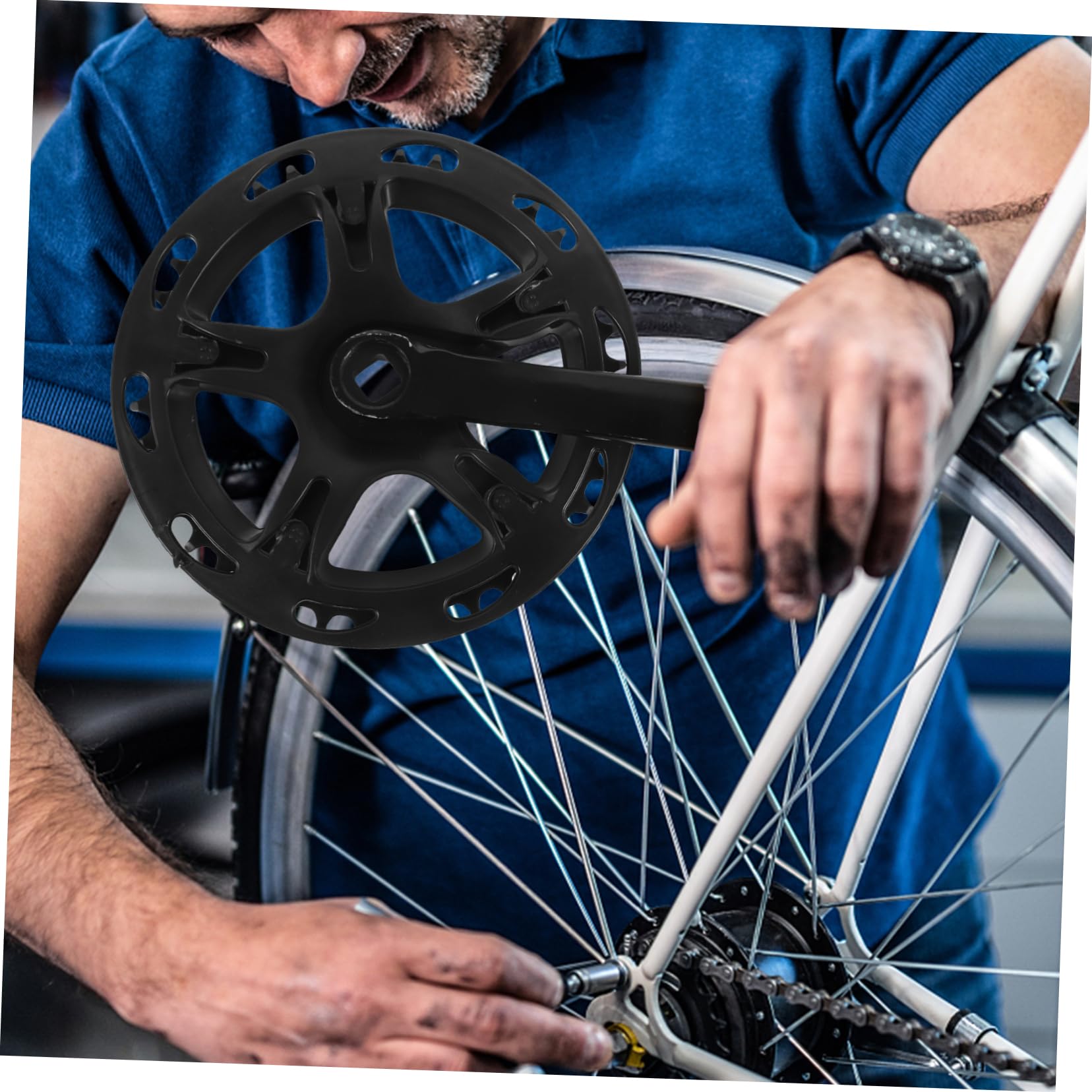 POPETPOP Set di Pedivelle per Bicicletta 40 Denti in Acciaio Corona Robusta, Braccio della Pedivella per Riparazione Bici, Forniture Guarnitura Compatibile per Ciclisti e Uso Outdoor
