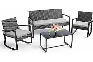 4-Piece Discount Patio Furniture Set for Backyard, Poolside, and Porch