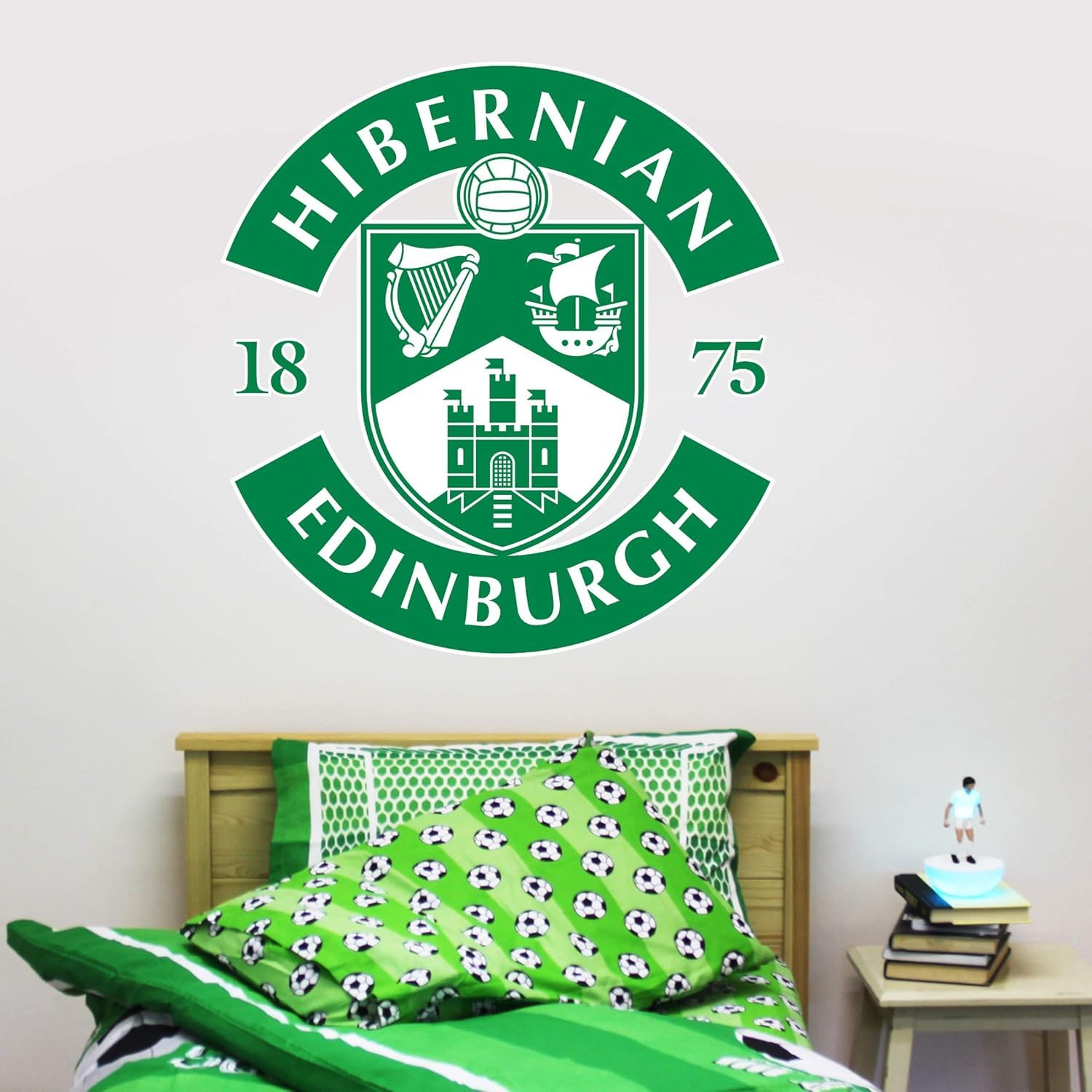 Beautiful Game Green Hibernian F.c. Crest Wall Sticker (60Cm Height X 60Cm Width)