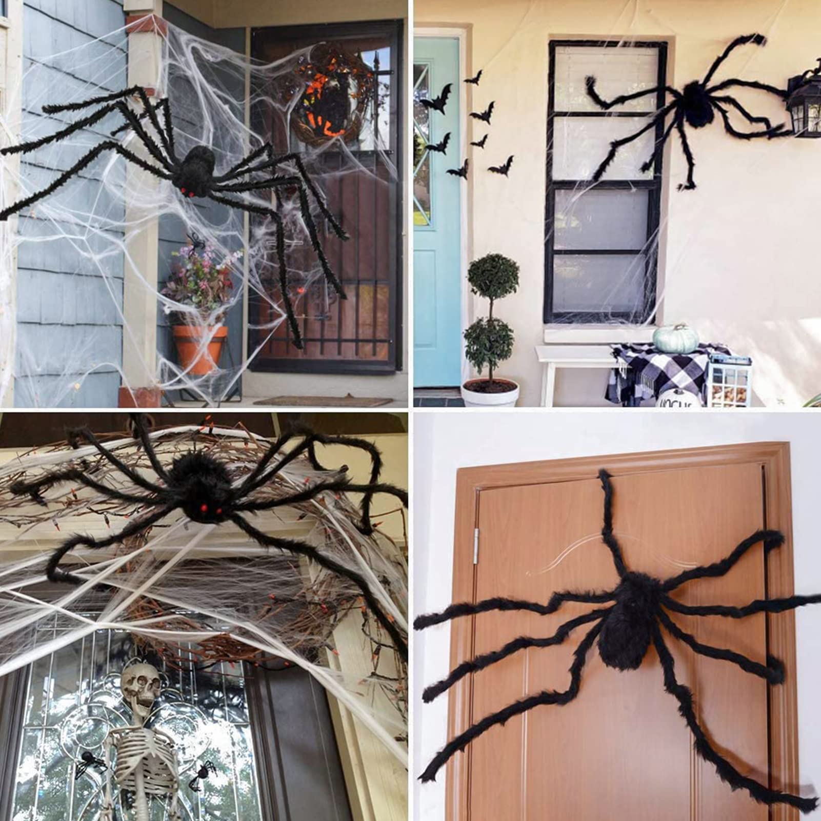 Decorazione Halloween Ragnatela 7.6 M Con Ragno Gigante 88.9 Cm - Set Per Esterni - Foto 6