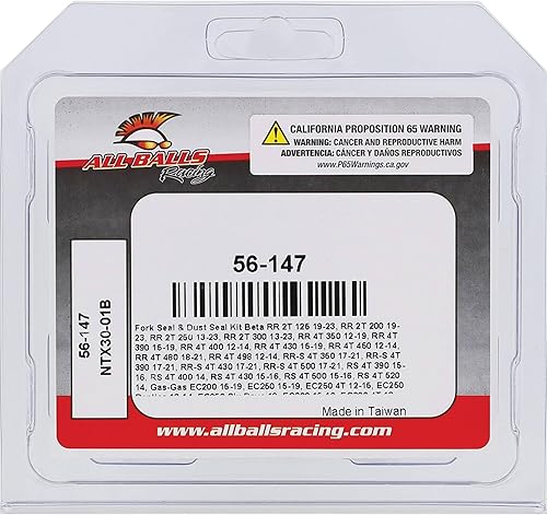 Miniatura 4 de All Balls Racing 56-147 Kit de retenes de horquilla y polvo compatible con/repuesto para Honda Husqvarna Kawasaki Suzuki Yamaha