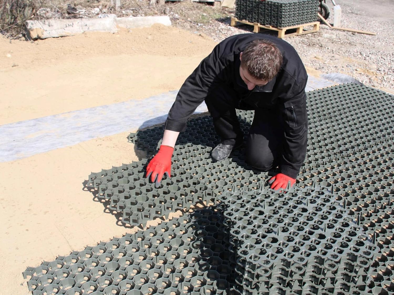 10 x COVERNIT® Kratka trawnikova Covergrid Profi | Czarna | 50x50x4 cm | Kratka parkingowa