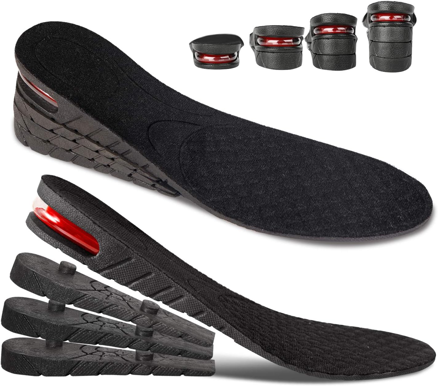 NTSWZYS Shoe Lifts for Men & Women Orthotic Heel Shoe Lifts Kit with Air Cushion Heel Inserts Invisible Height Increase Insoles Variable Height 1.2-3.54Inch