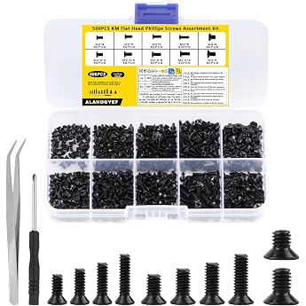 500 x M2 M2.5 M3 Screws Set Countersunk Screws