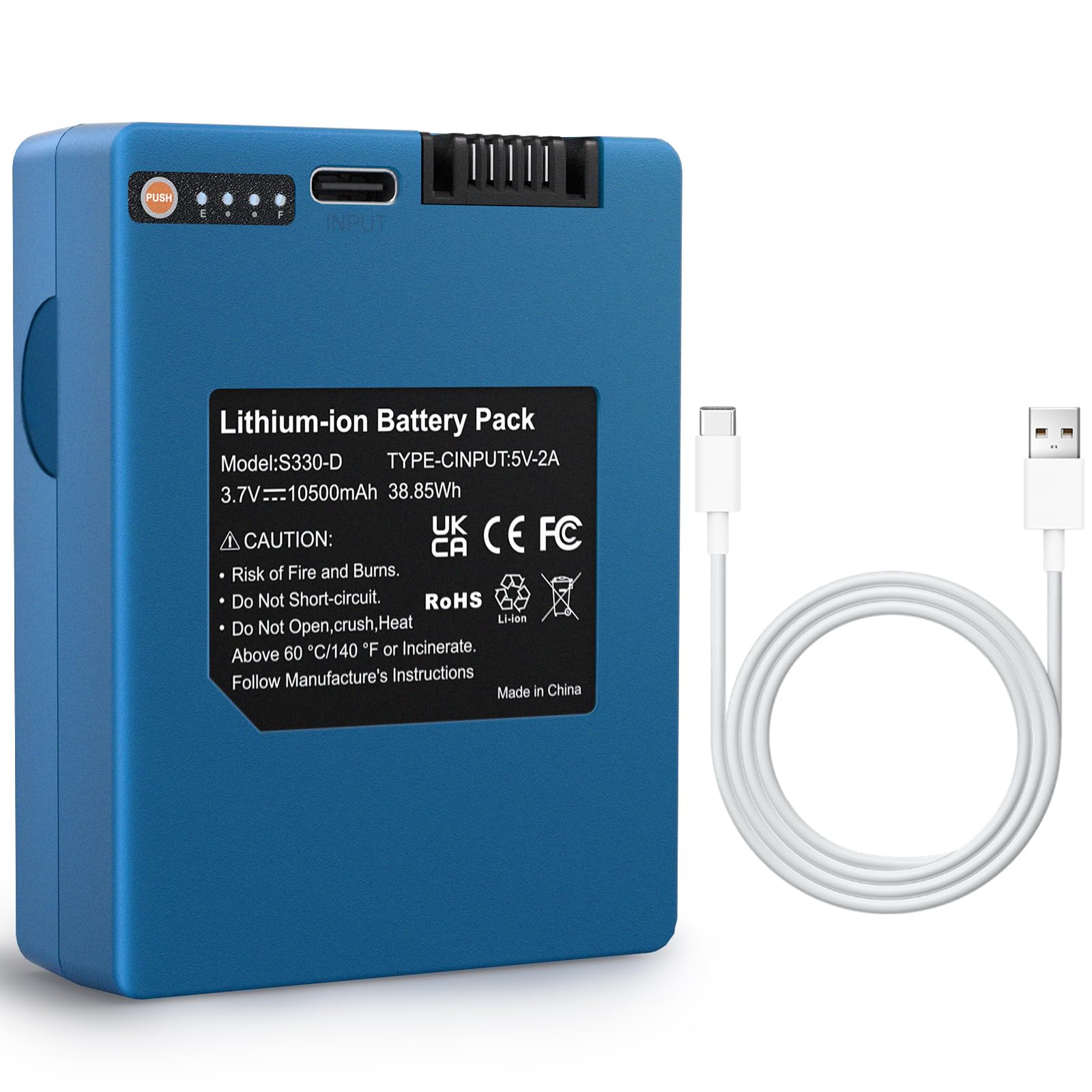 Photo 1 of Security Rechargeable Battery for S330 Video Smart Lock 3-in-1 and Smart Drop, 10500mAh Batteries Compatible with eufy Battery Replacement, Intelligent Indicator Lights, Type-C Charging (blue)