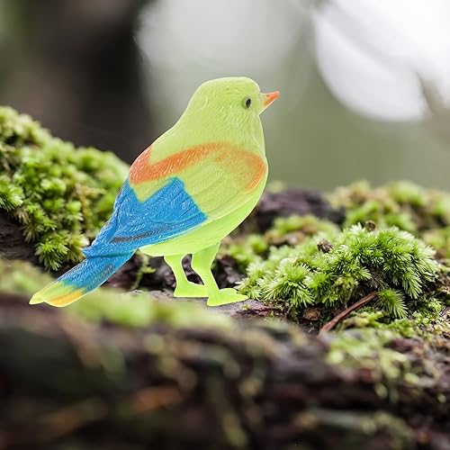 Miniatura 8 de TOYANDONA Juguete de pájaro de canto con sensor de movimiento, pájaro colorido gorrión, juguete de simulación de pájaro de canto real, movimiento de