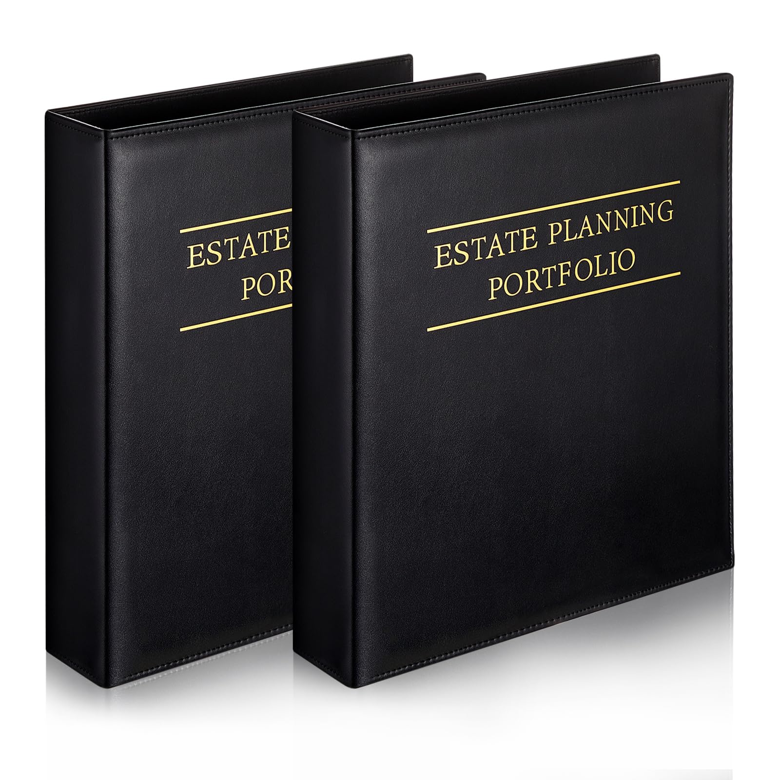 Photo 1 of Skyygemm PU Leather Estate Planning Portfolio Binders (Black, 2 Pcs)