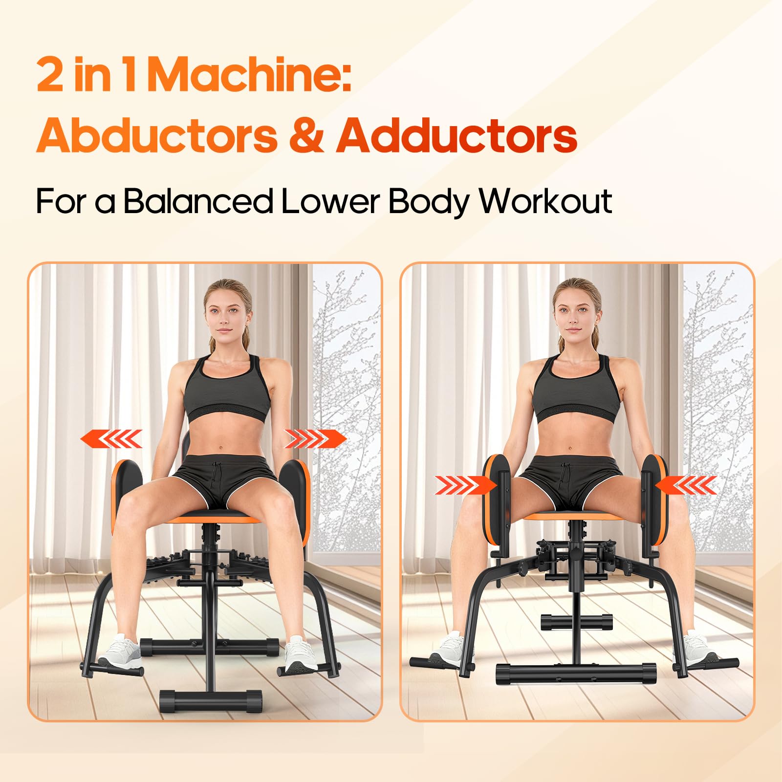 HXD-ERGO Macchina per addominali/adduzione per palestra domestica, macchina per glutei a 6 livelli e attrezzatura per l'allenamento delle cosce, costruzione di bottini con imbottitura in peluche