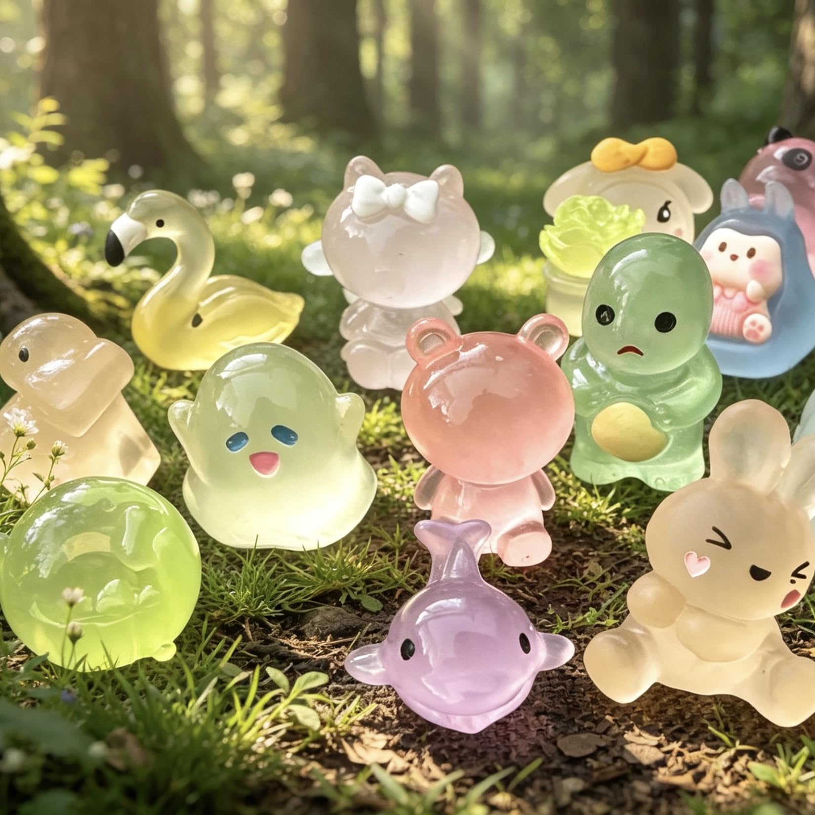 80 Piezas De Mini Animales De Resina Que Brillan En La Oscuridad, Set De Figuras Pequeñas Luminosas Para Decoración De Jardín, Casa De Muñecas, Acuario, Plantas En Macetas Y Manualidades DIY