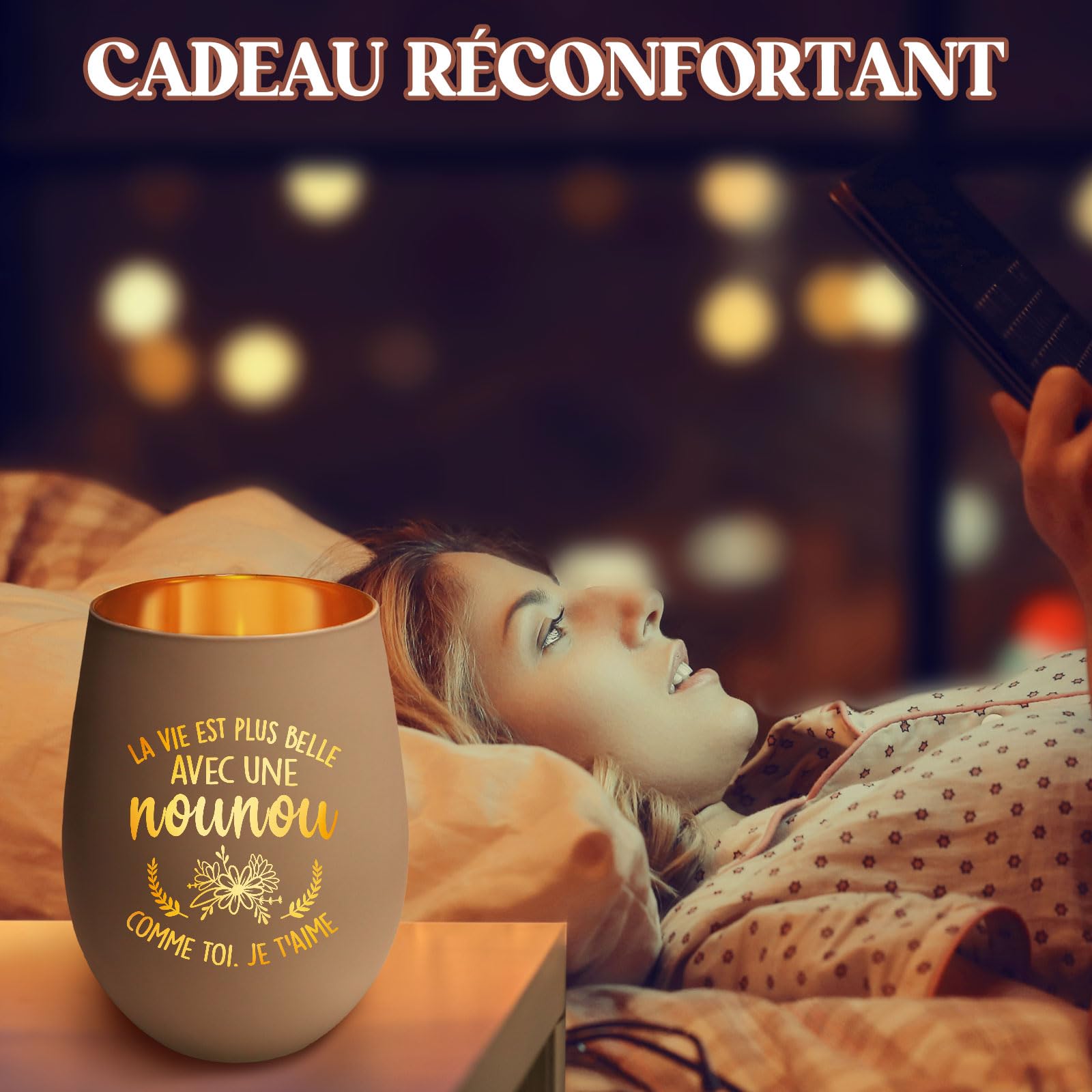 Bougeoir Nounou Personnalisé Cadeau Original pour Femme Fin de Contrat Merci Noël Anniversaire