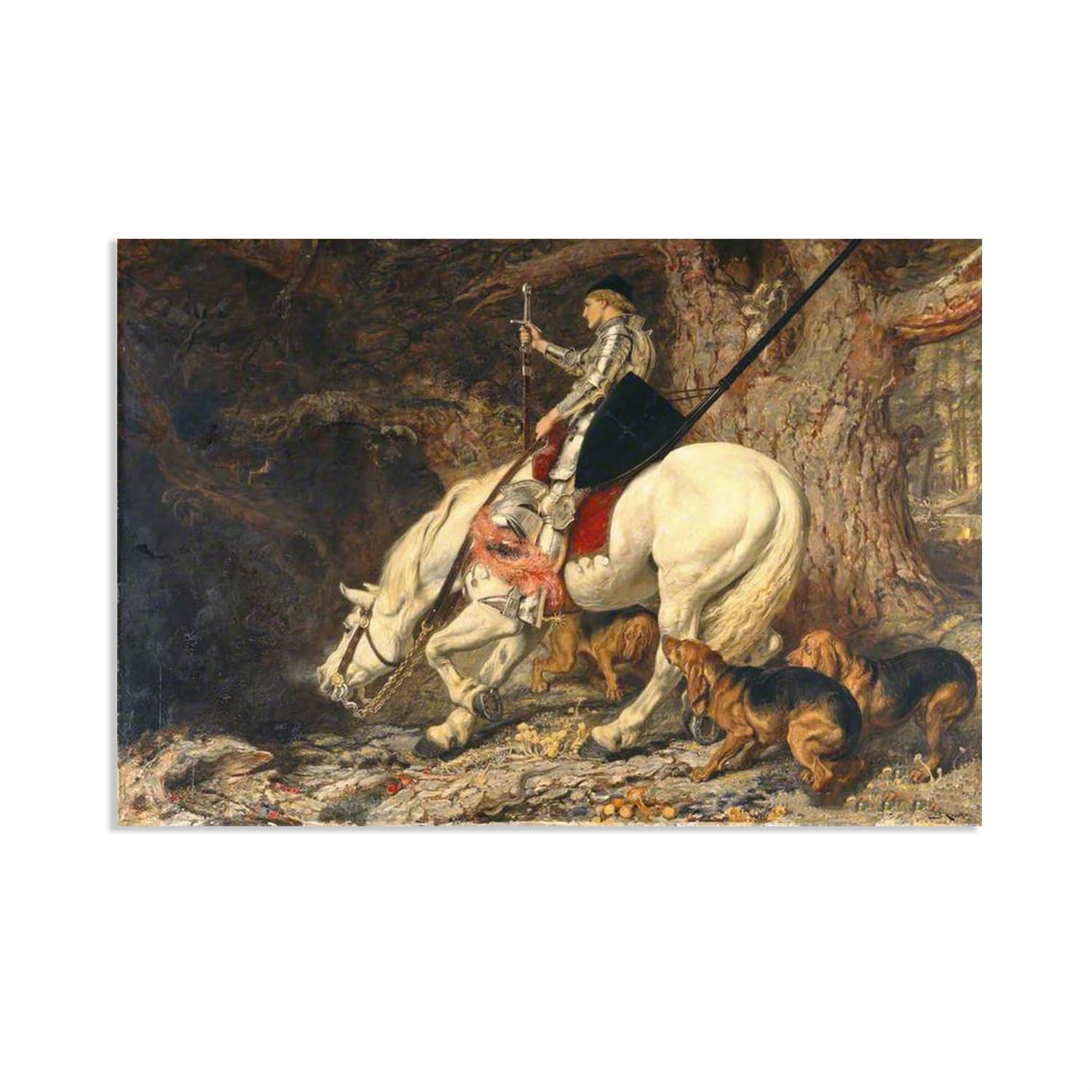 Hau3sh3a Framed Briton Riviere Wall Art Famous Painting Reproductions In Manus Tuas Domine Briton Riviere Picture Giclee Canvas Print Wall Decor For Living Room Bedroom Home Decor 60X40cm(24X16in) Poster