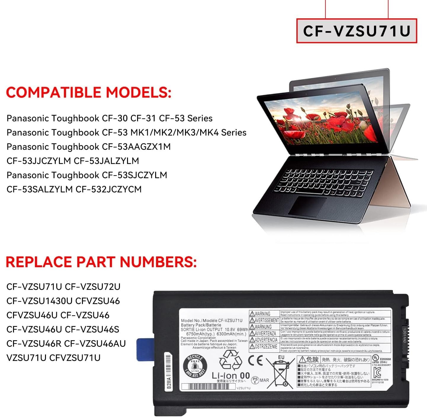 Akku für Panasonic Toughbook CF-30 CF-31 CF-53