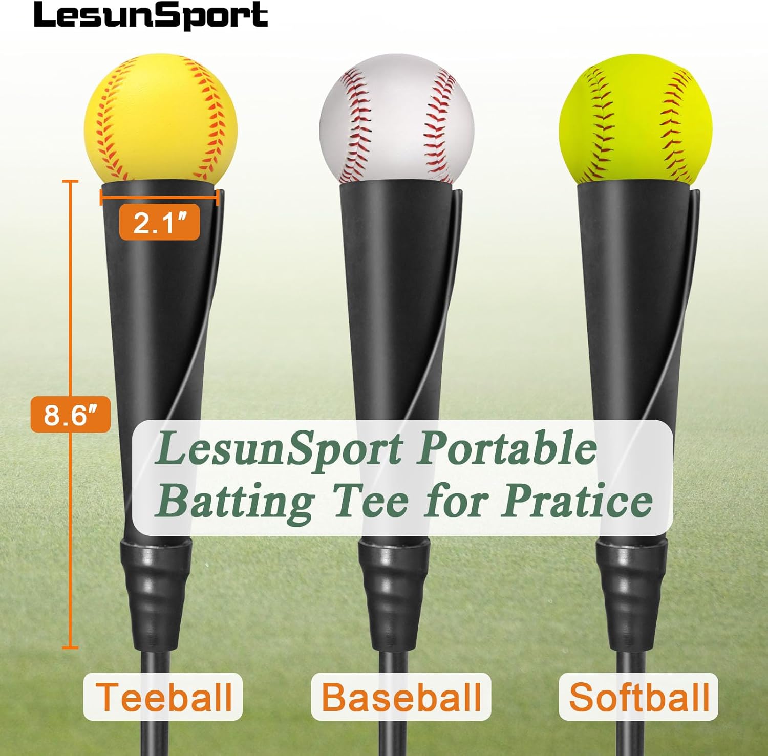 Portable Baseball Batting Tee, Adjustable from 24-46 inches, Heavy-Duty Metal Base, Batting Tee with Rubber Top for Baseball, Softball, T-Ball, Easy Assembly Baseball Tees for Hitting