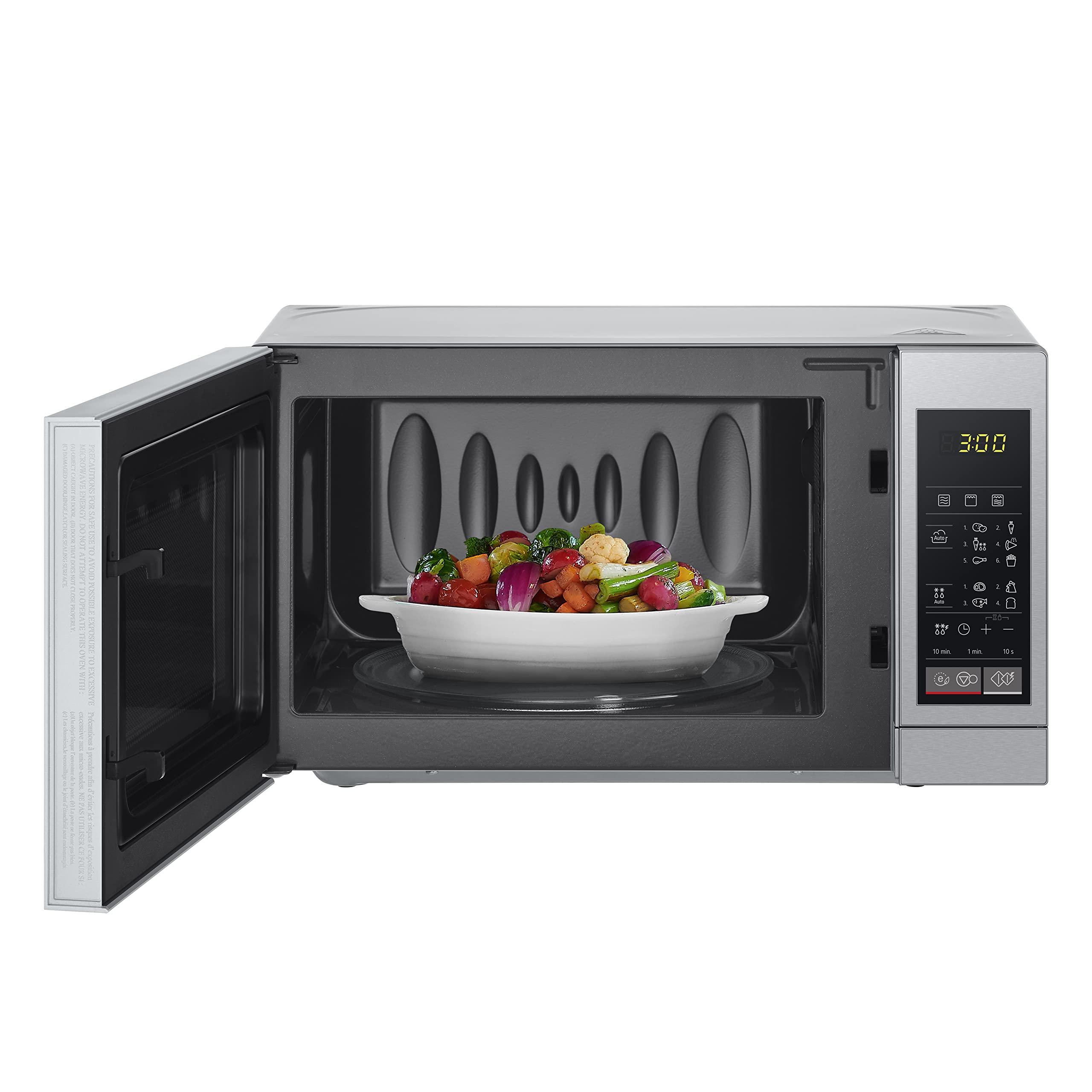 LG MH6044V - Microondas con grill, sobre Encimera, 20 litros, 700 W, display digital, Color Inox Antihuellas