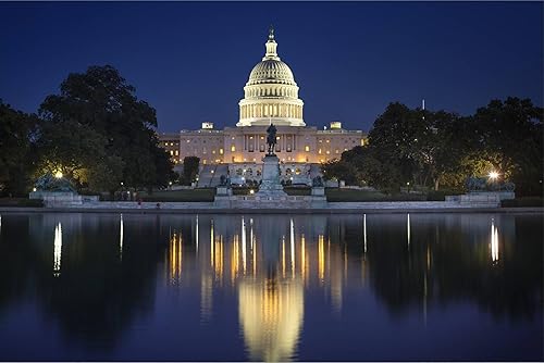 Miniatura 2 de ART.COM Lienzo decorativo para pared, diseño del Capitolio de Estados Unidos y piscina reflectante, por Jon Hicks, decoración de lugares, 24 x 16