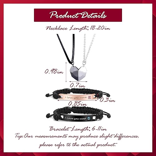 Miniatura 5 de Juego de collares para parejas, pulseras para él y ella, para su reina, su rey, para parejas, regalo para la pareja