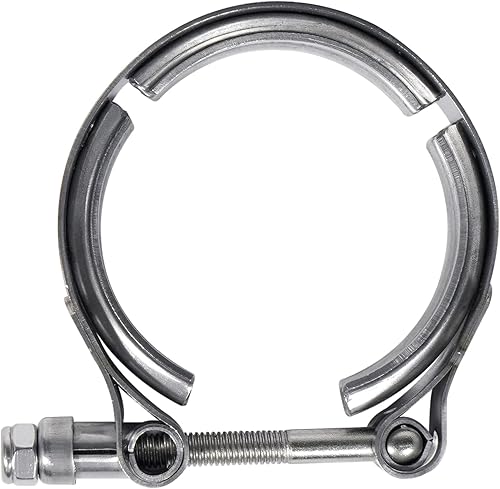 Miniatura 4 de Abrazadera de escape de banda en V de 2.5 pulgadas, abrazadera universal de banda en V de acero inoxidable de 2.5 pulgadas con brida plana para