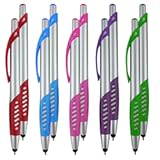 Stylus Pen, 2 in 1 Capacitive Stylus & Ballpoint Click Pen with Comfort Grip for Universal Touchscreen Devices, Tablets,iPad, iPhone 6,6 Plus, iPod, Android, Samsung Galaxy(Silver 10 Pack)