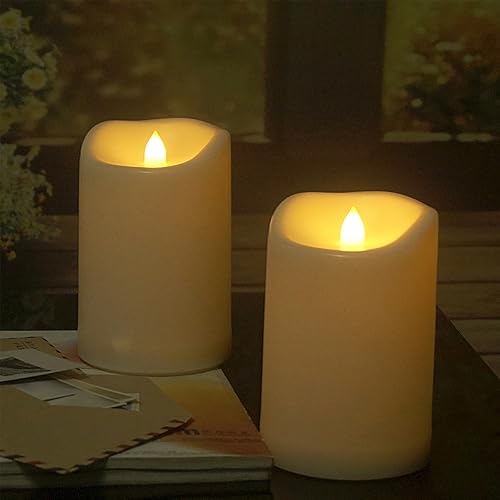 Miniatura 7 de Velas de pilar sin llama para exteriores de 4 x 6 pulgadas con control remoto y temporizador, más de 1000 horas de velas eléctricas falsas LED