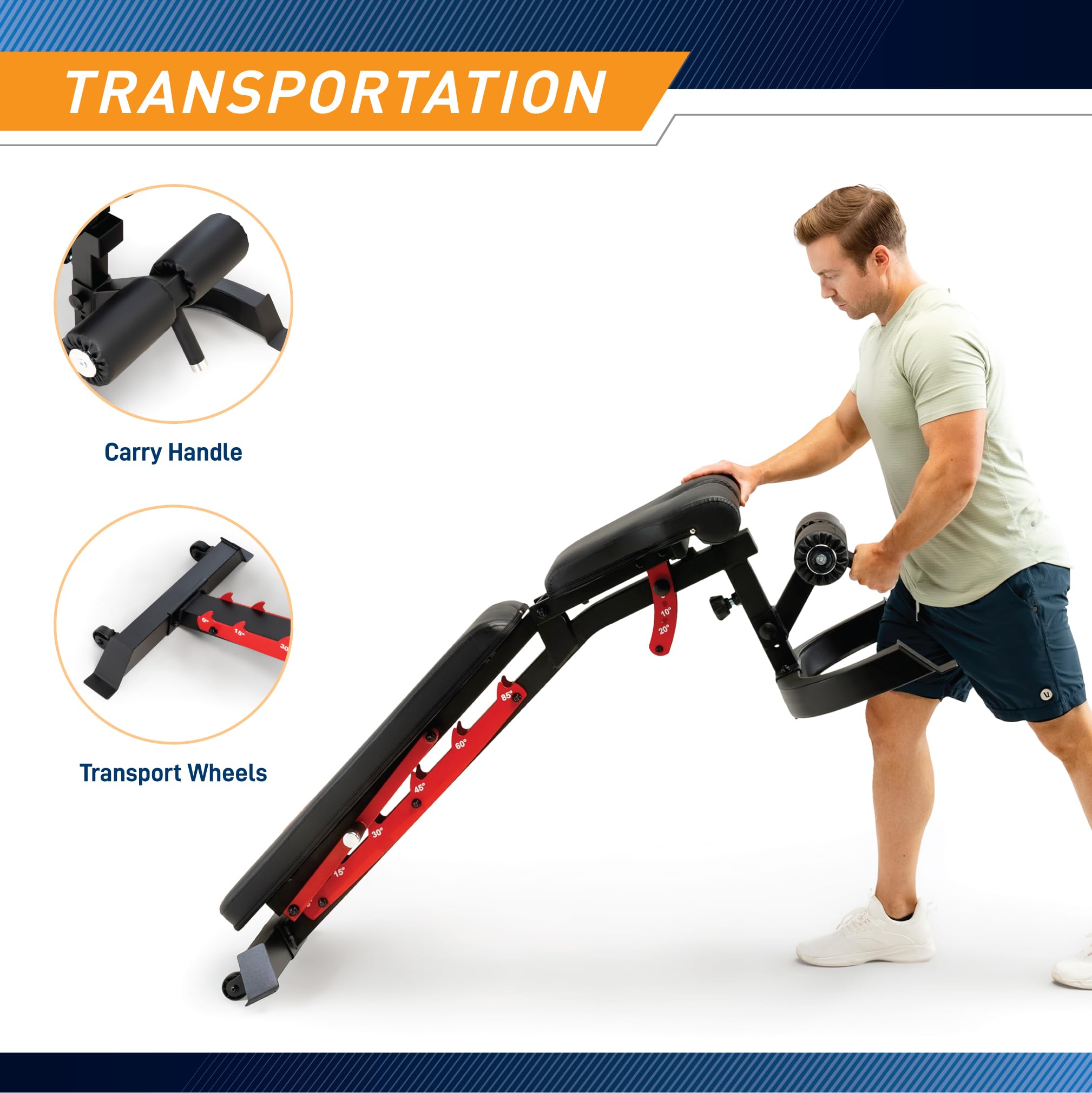 Marcy - Banco de entrenamiento para gimnasio en casa, banco de entrenamiento resistente con respaldo de 7 posiciones, inclinado plano, cojín de curvatura de predicador, anclaje de piernas | Carga Máxima 135 kg, Soporte De Bíceps En 3 Alturas, Desarrollado