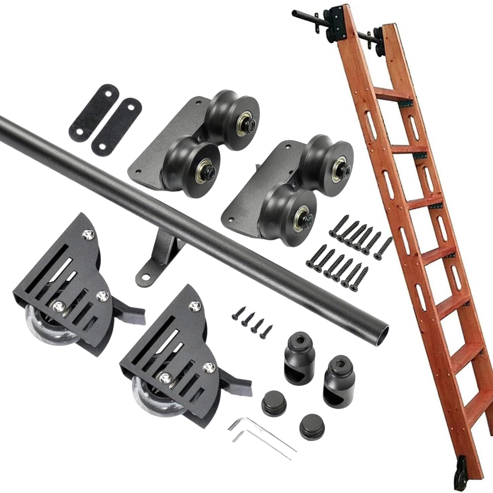 Kit quincaillerie échelle coulissante rail 4m en acier métallique durable