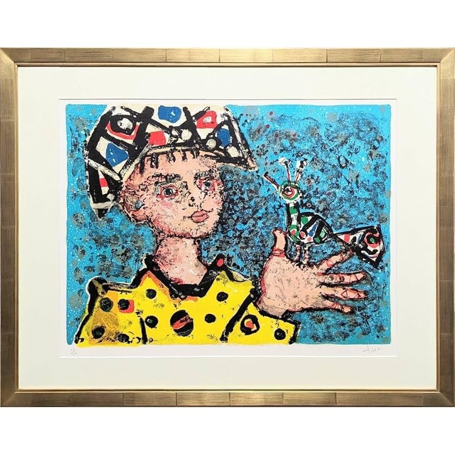美品 ポール・アイズピリ「水差しの花束」リトグラフ 直筆サイン入 額縁入り 美品 ポール・アイズピリ「水差しの花束」リトグラフ 直筆サイン