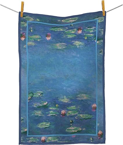 Miniatura 2 de RainCaper Paños de cocina, 8 x 28 pulgadas, 100% algodón, súper suaves y absorbentes, paños de cocina (lirios de agua de moneta)