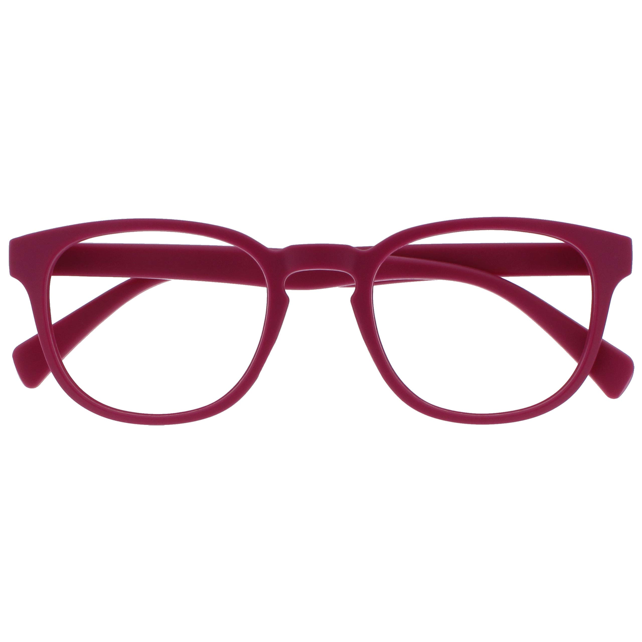 OPULIZE POP Reading Glasses for Women Men,Scratch Resistant Round Matt Frame with Spring Hinges, Pink +1.00 (Pack of 1)
