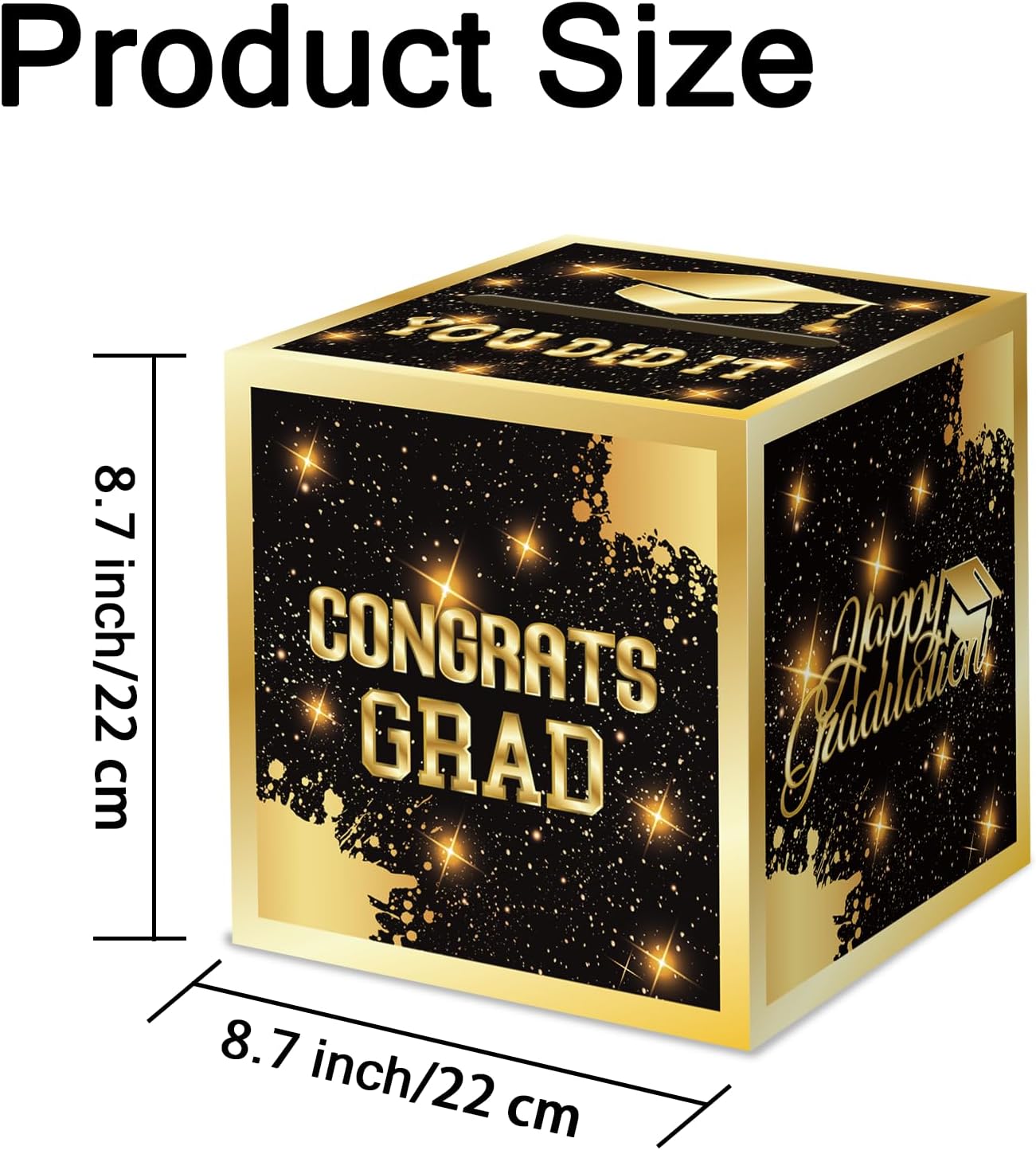 Graduation Congrats Card Box, 2026 Graduation Party Decorations, Graduation Party Decorations Graduation Money Card Boxes Holder Graduation Gift Party Favors Decor Party Supplies (Gold) image 2