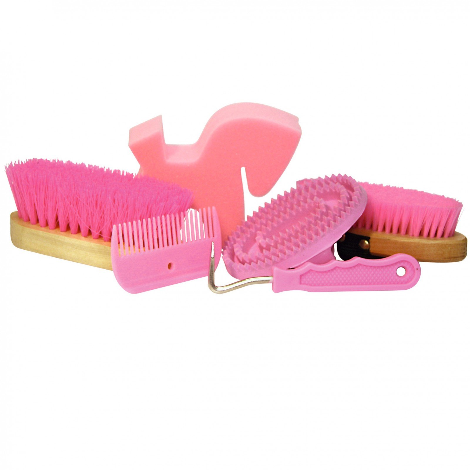 EXCELLENT Suministros Para El Caballo Kit De Aseo Con 7 Productos En Mochila Rosa