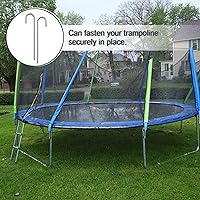 Vista 5 de Rebar Estacas de 12 pulgadas, paquete de 10 estacas de metal resistente en J, estacas de valla para trampolín, valla, tienda de campaña