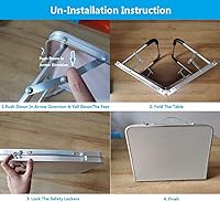 Vista 4 de Escritorio plegable para laptop, mesa plegable para portátil, soporte plegable para portátil, bandeja de cama ultraligera de aluminio para desayuno